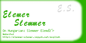 elemer slemmer business card